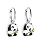 Wholesale 18K Gold Circle with Mixed Color Panda Earrings