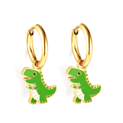 Wholesale 18K Gold Fun - filled Dinosaur Hoop Earrings