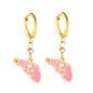 Wholesale 18K Gold Pink Pistol Hoop Earrings Unique Style