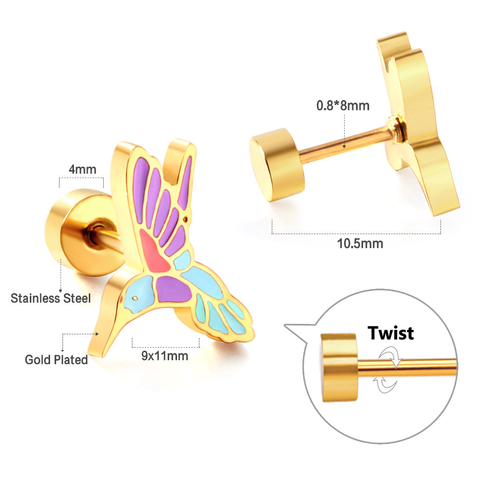 Bulk supply of colorful butterfly earrings Natural kaleidoscope