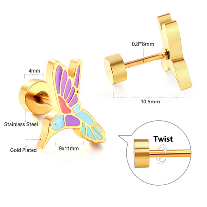 Bulk supply of colorful butterfly earrings Natural kaleidoscope