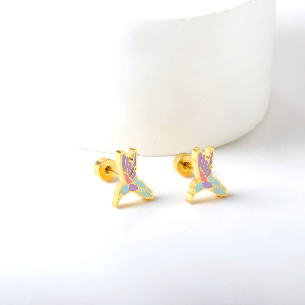 Bulk supply of colorful butterfly earrings Natural kaleidoscope