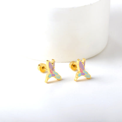 Bulk supply of colorful butterfly earrings Natural kaleidoscope