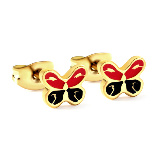 Wholesale Stainless Steel Butterfly Shaped Mixed Color Cut Earrings