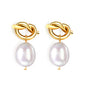 Wholesale 18K Gold Knot - pearl Hoop Earrings - Stylish & Unique