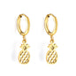 Bulk 18K Gold Tropical Pineapple Drop Hoop Earrings