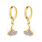 Wholesale 18K Gold Circle with Fan White Diamond Hoop Earrings