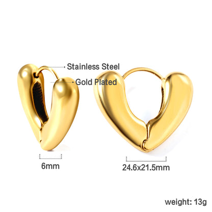 Wholesale Gold Heart - Shaped Hoop Earrings for Accessory Distributors Charming Style