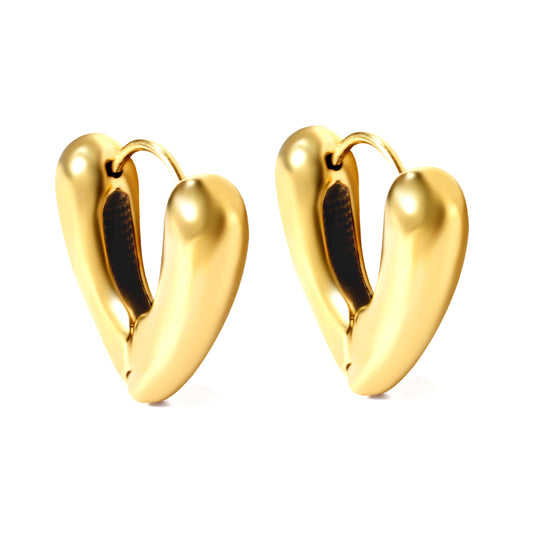 Wholesale Gold Heart - Shaped Hoop Earrings for Accessory Distributors Charming Style