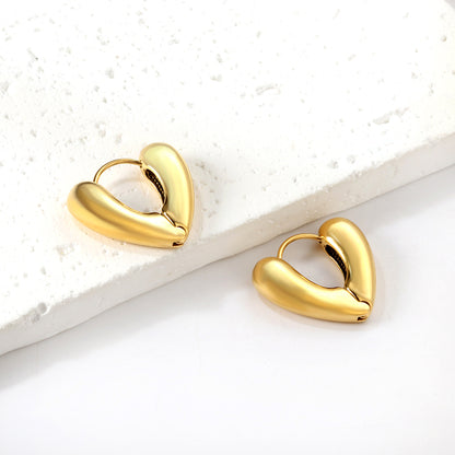 Wholesale Gold Heart - Shaped Hoop Earrings for Accessory Distributors Charming Style