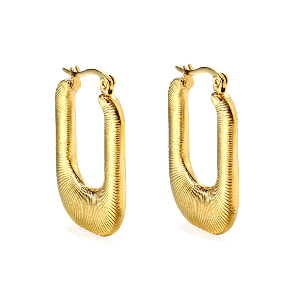 Wholesale Textured U - Shaped Gold Earrings for Fashion Wholesalers