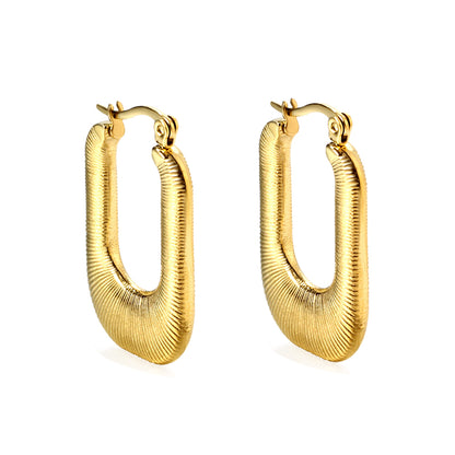Wholesale Textured U - Shaped Gold Earrings for Fashion Wholesalers