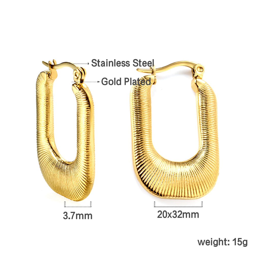 Wholesale Textured U - Shaped Gold Earrings for Fashion Wholesalers
