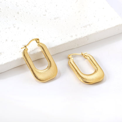Wholesale Textured U - Shaped Gold Earrings for Fashion Wholesalers
