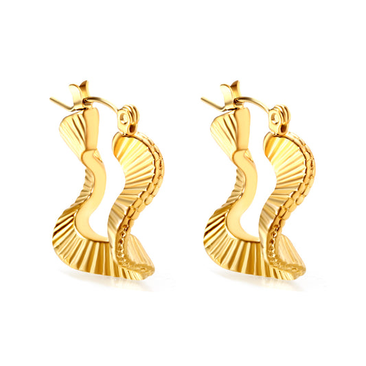 Wholesale Twisted Striped Gold Earrings for Jewelry Retailers Trendy Design