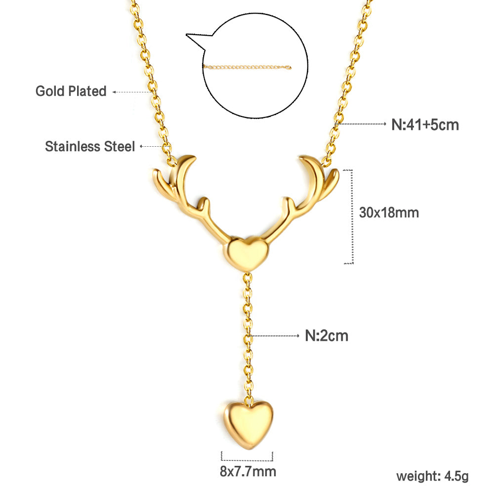 Bulk Heart chain Drop Necklace Exquisite charming Style