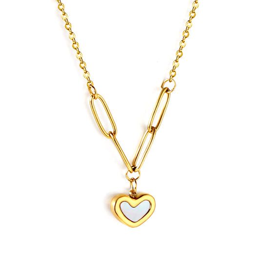 Wholesale Double layer Heart Necklace Chic sweet Style
