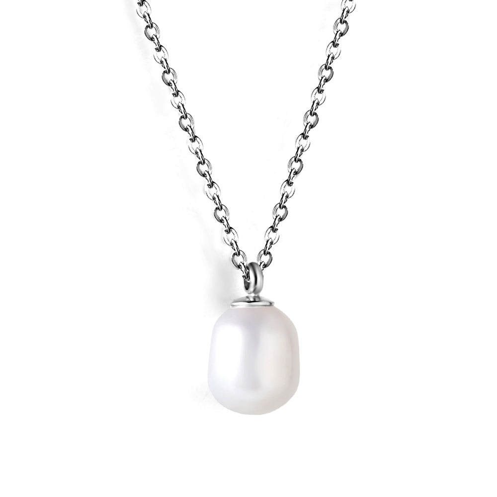 Wholesale Stainless Steel Chain with Pearl Pendant Elegant Style