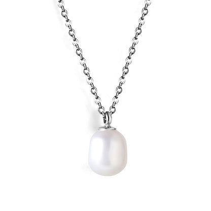 Wholesale Stainless Steel Chain with Pearl Pendant Elegant Style
