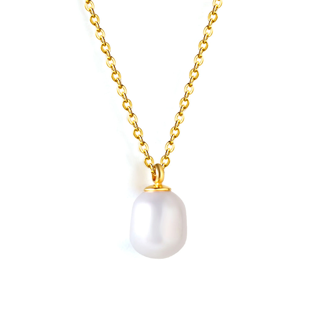 Wholesale Stainless Steel Chain with Pearl Pendant Elegant Style