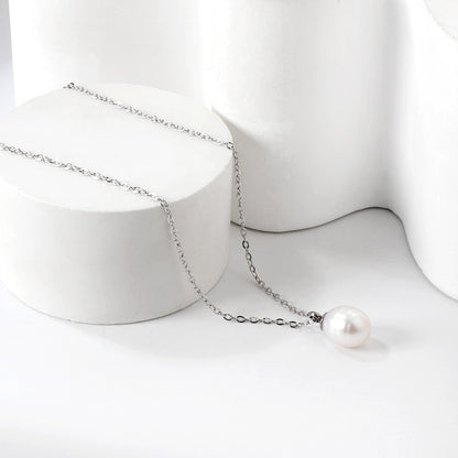 Wholesale Stainless Steel Chain with Pearl Pendant Elegant Style
