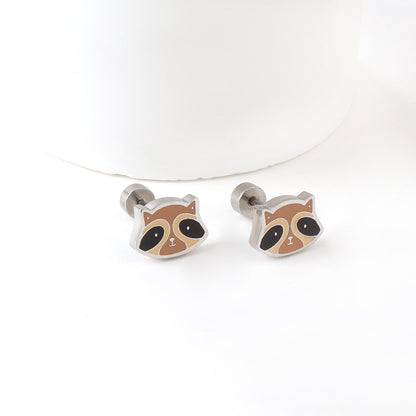 Wholesale Raccoon Stud Earrings Playful Contrast