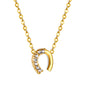 Wholesale Stainless Steel Horseshoe Pendant Necklace Zircon Embellished Fashionable Elegant Style