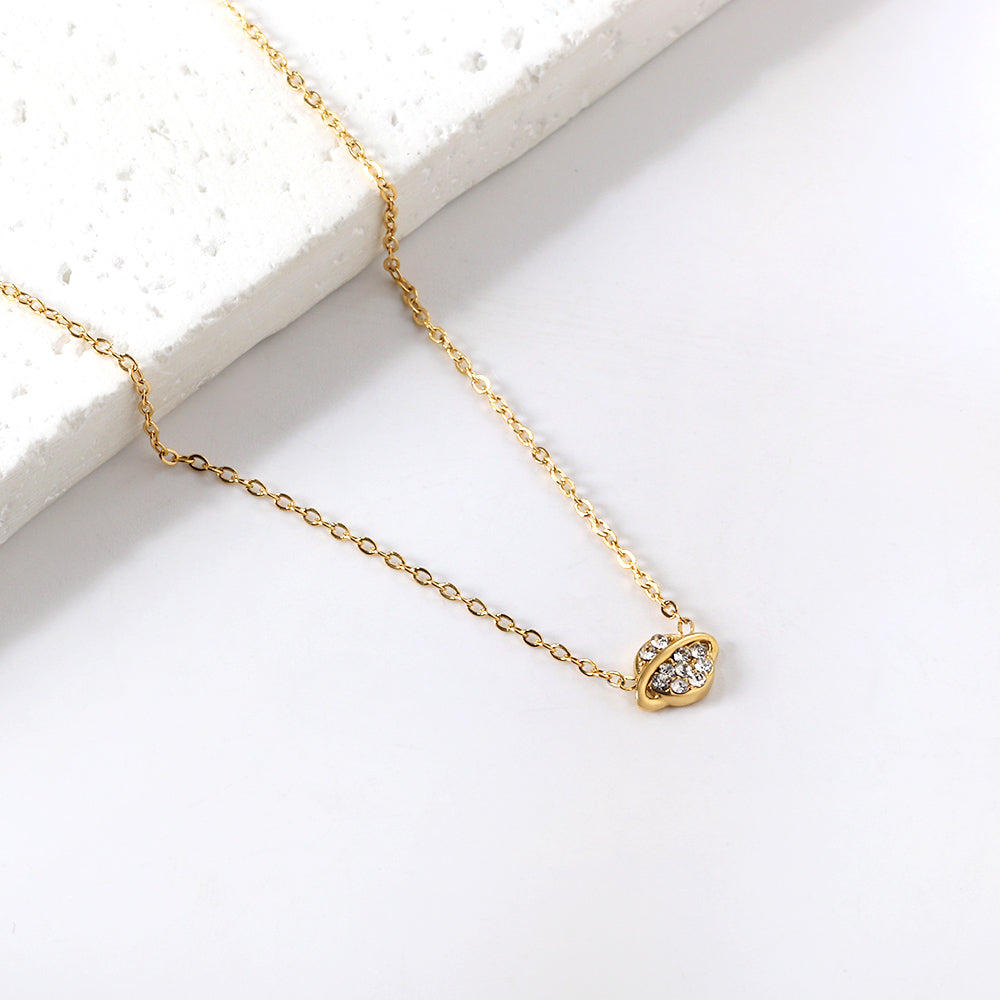 Wholesale Gold Tone Mermaid Tail Zircon Necklace Mythical Allure