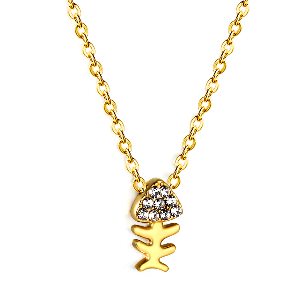 Wholesale Gold Tone Heart Zircon Necklace Romantic Glow