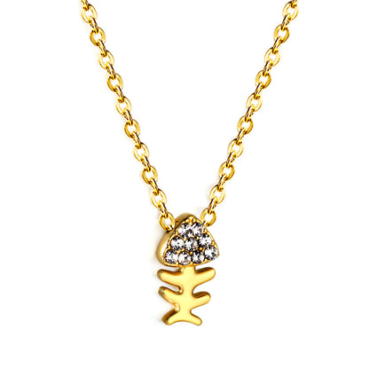 Wholesale Gold Tone Heart Zircon Necklace Romantic Glow