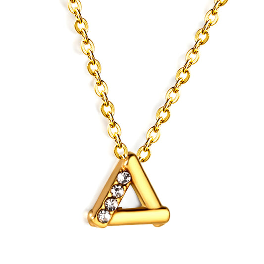 Wholesale Triangle shaped Zircon Necklace Simple Modern Style