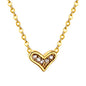 Bulk Stainless Steel Gold Tone Heart with Zircon Necklace Romantic Flair