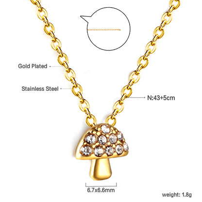 Bulk Mushroom shaped Zircon Necklace Playful Fun Style