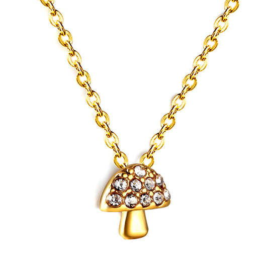 Bulk Mushroom shaped Zircon Necklace Playful Fun Style