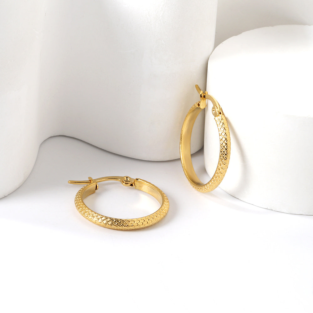 Wholesale Textured Gold Hoop Earrings for Fashion Distributors
