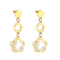 Wholesale 18K gold peach blossom + hollow peach blossom + peach blossom with white shell accessories earrings multiple colors