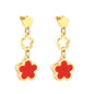 Wholesale 18K gold peach blossom + hollow peach blossom + peach blossom with white shell accessories earrings multiple colors
