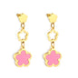 Wholesale 18K gold peach blossom + hollow peach blossom + peach blossom with white shell accessories earrings multiple colors