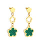 Wholesale 18K gold peach blossom + hollow peach blossom + peach blossom with white shell accessories earrings multiple colors