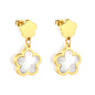 Wholesale 18K Gold Vibrant Multiple Colors Cinquefoil Shaped Hoop Earrings Fashionable Designs
