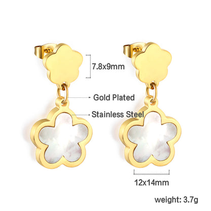 Wholesale 18K Gold Vibrant Multiple Colors Cinquefoil Shaped Hoop Earrings Fashionable Designs