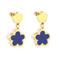 Wholesale 18K Gold Vibrant Multiple Colors Cinquefoil Shaped Hoop Earrings Fashionable Designs