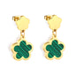 Wholesale 18K Gold Vibrant Multiple Colors Cinquefoil Shaped Hoop Earrings Fashionable Designs