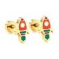 Bulk Rocket Stud Earrings Retro Futurism