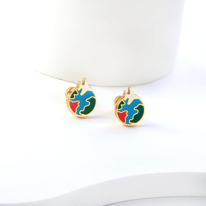 Wholesale 18K Gold Globe Stud Earrings Exploratory Design
