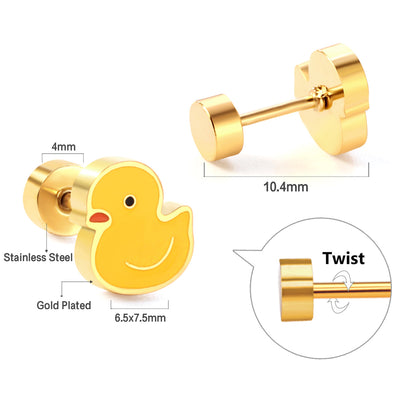 Wholesale Duckling Stud Earrings Sunny Retro
