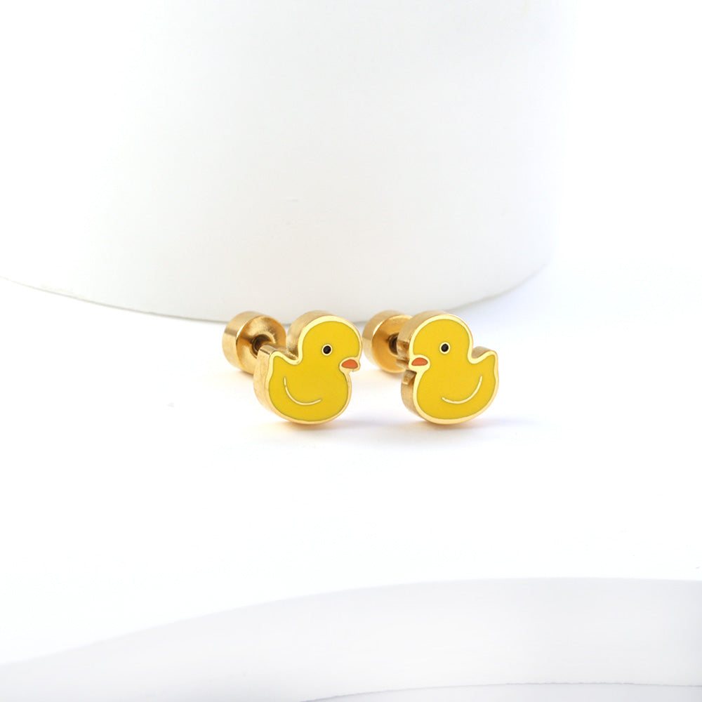 Wholesale Duckling Stud Earrings Sunny Retro