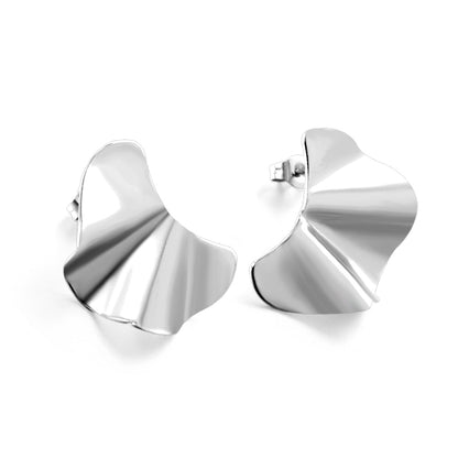 Wholesale Stainless Steel Half Block Shaped Cut Earrings