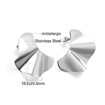 Wholesale Stainless Steel Half Block Shaped Cut Earrings