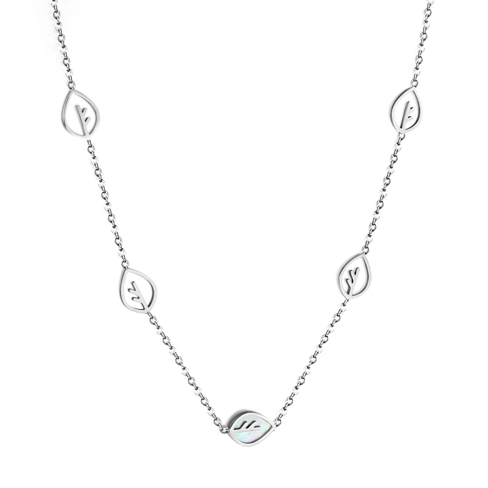 Wholesale Gold Tone leaf - shaped Decor Necklace Mysterious Allure